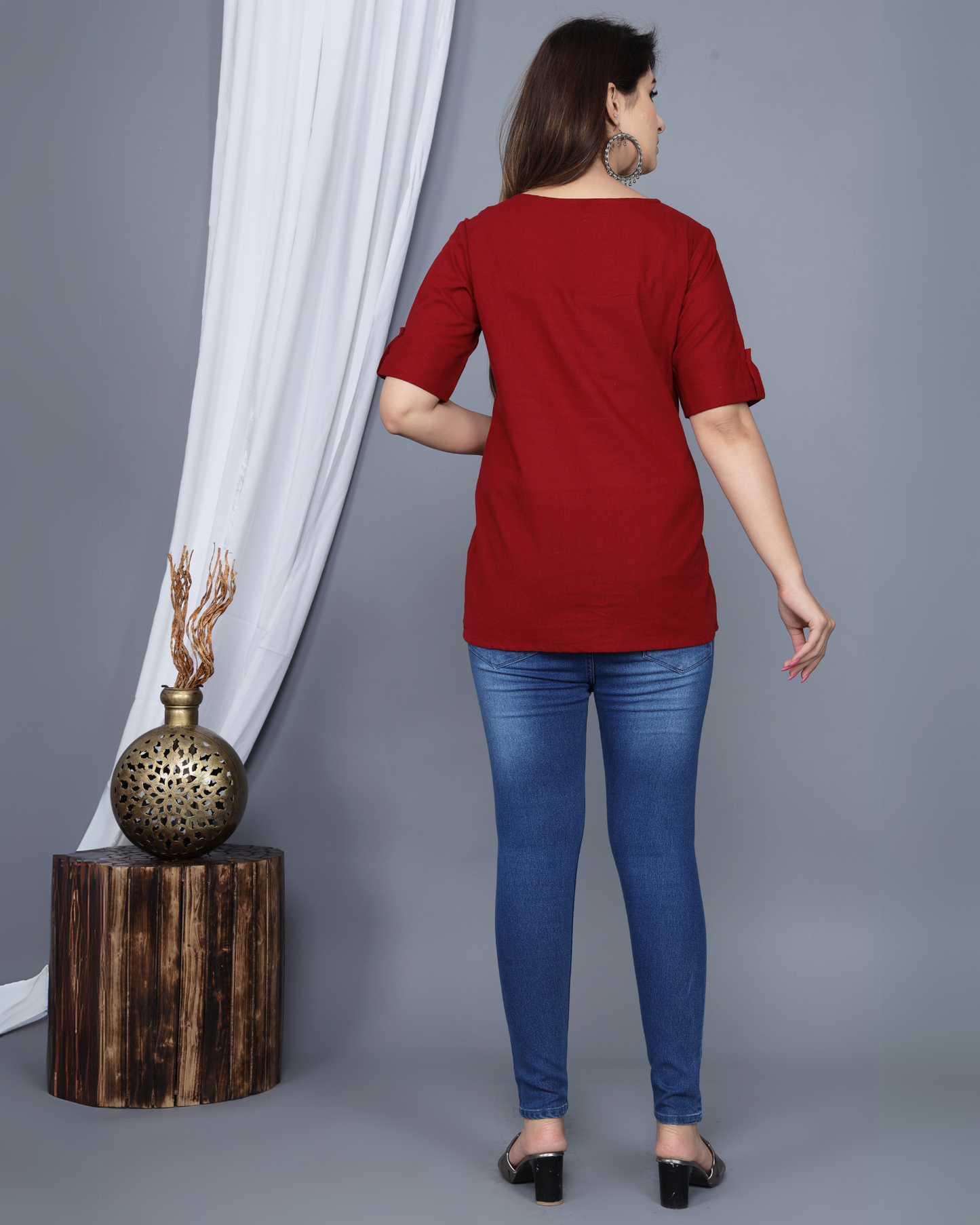 Maroon Rayon Kurti Top Stylish and Comfortable Wear