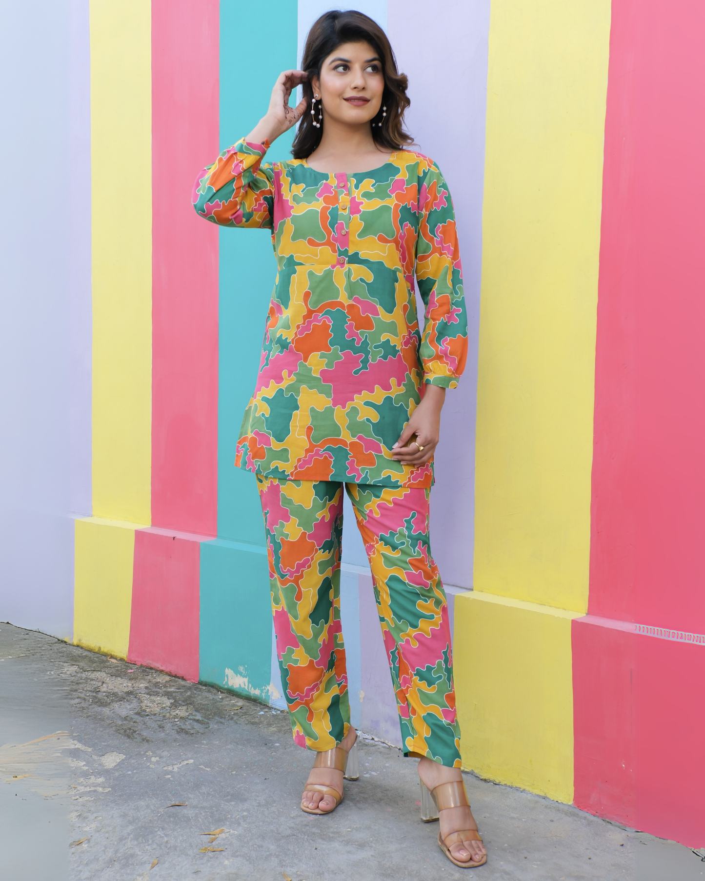 Mix Cotton Printed Co-ord Set Stylish and Comfortable Wear