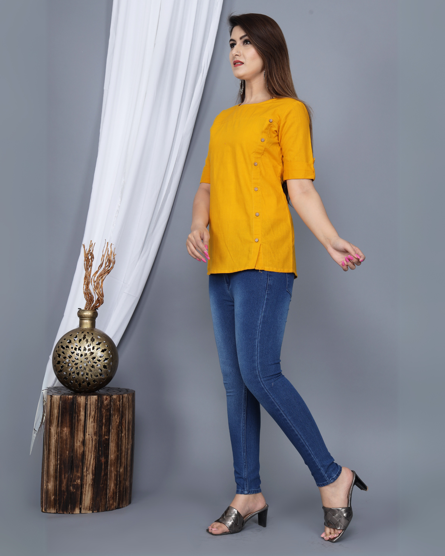Mustard Rayon Top Elegant and Versatile for Every Occasion
