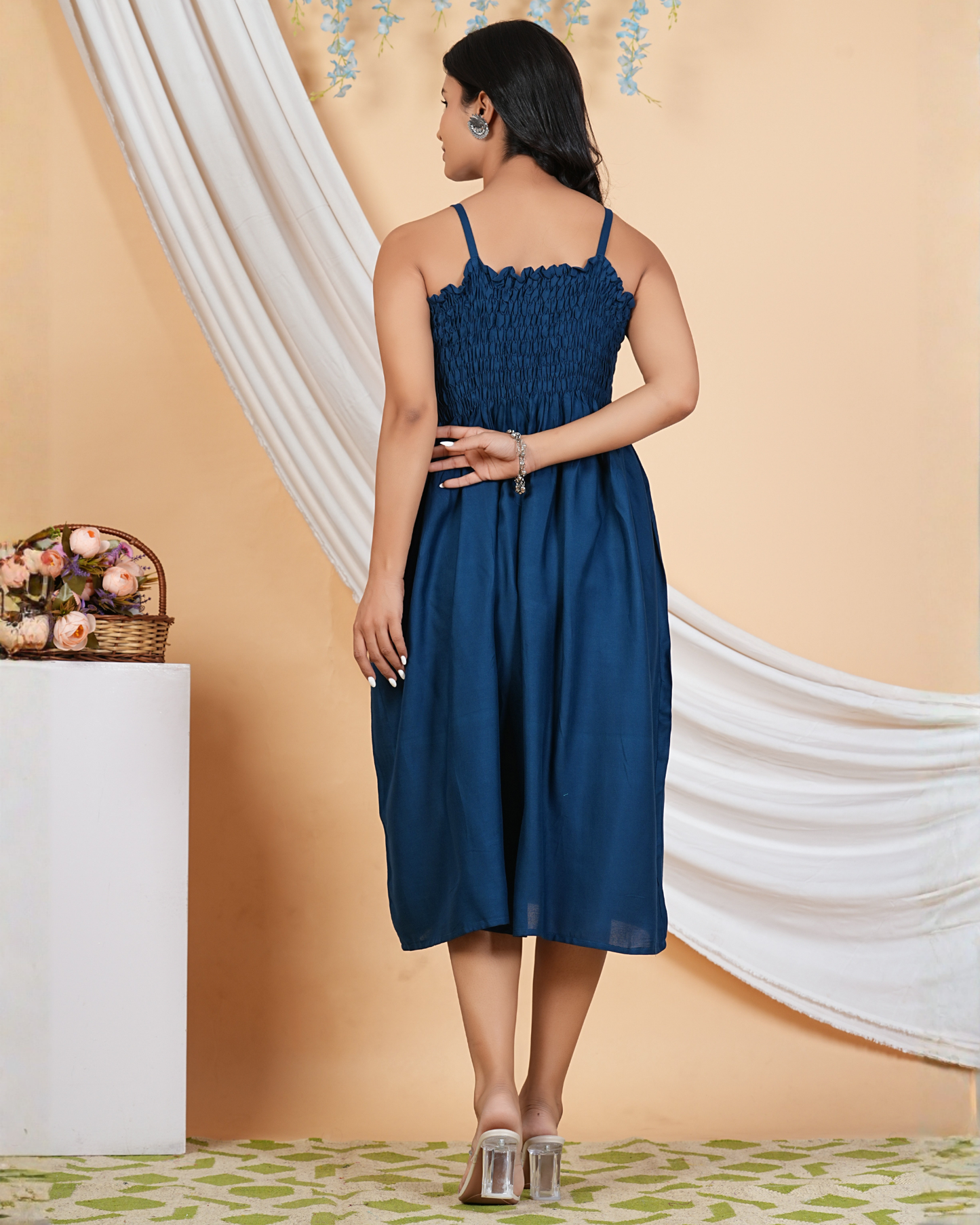 Rama Bobin A Line Rayon Kurti Elegant Teal Blue Charm