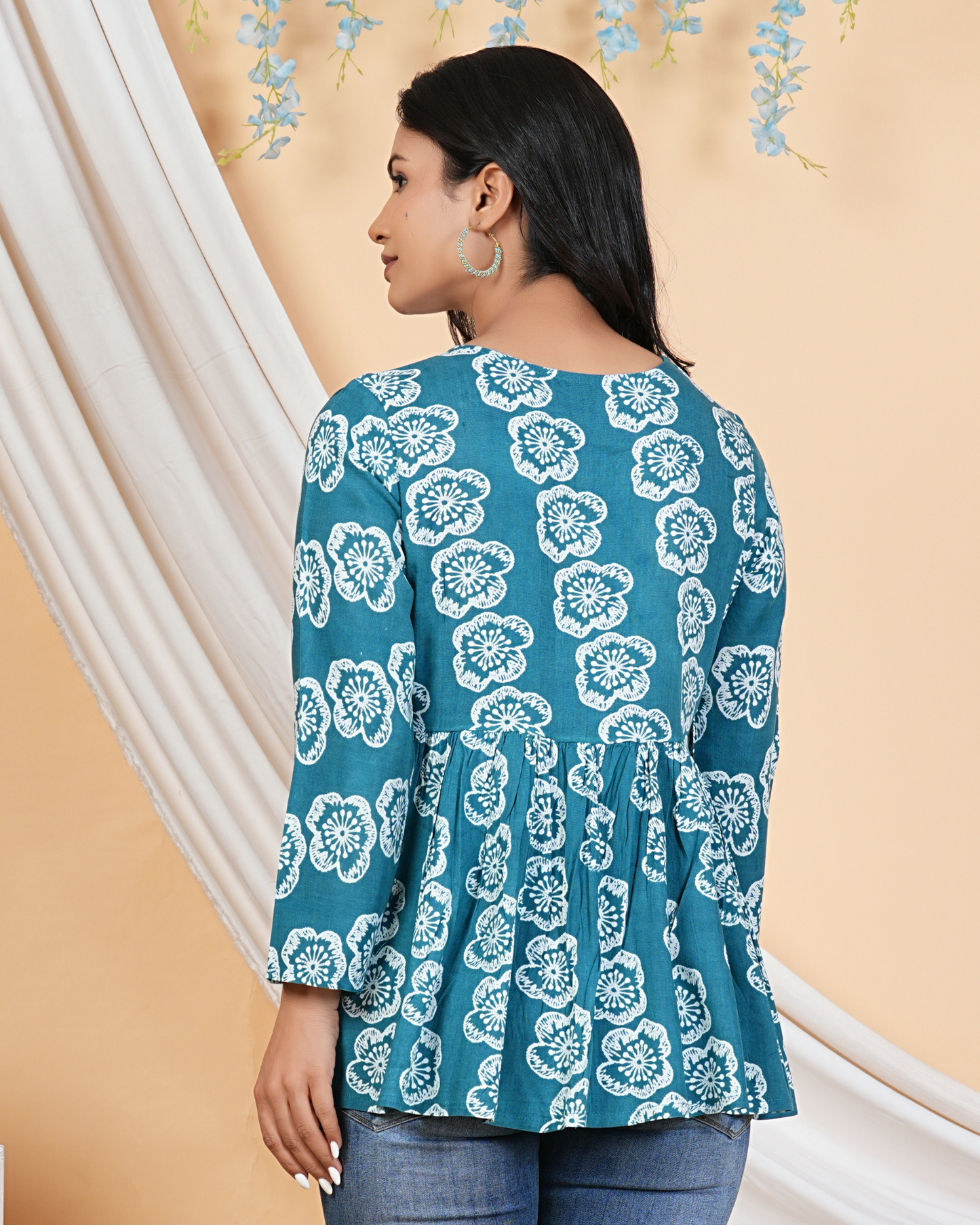 Bloom in Style Rama Flower A Line Cotton Top