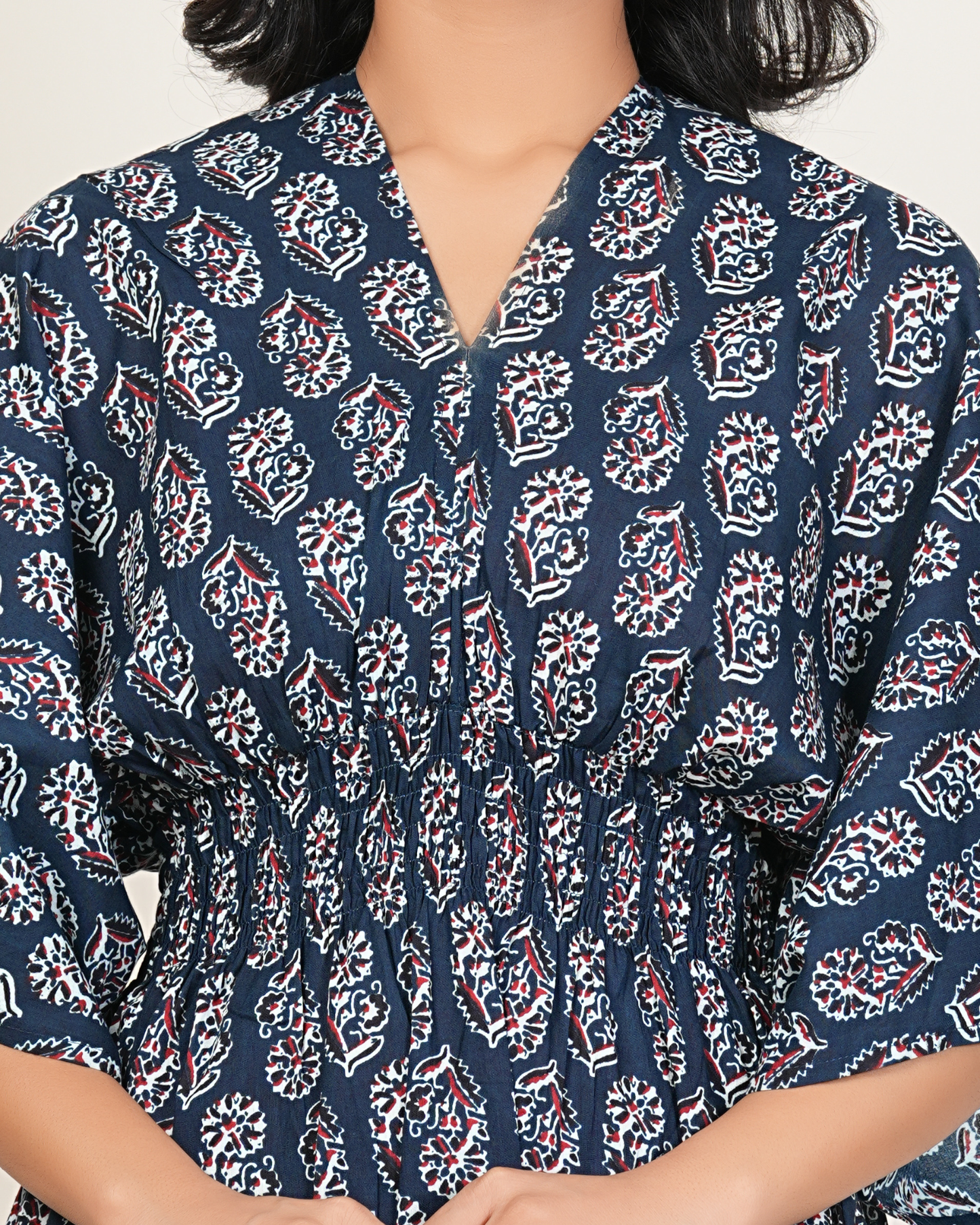 Blue Butta Cotton Kaftaan Perfect For Outing