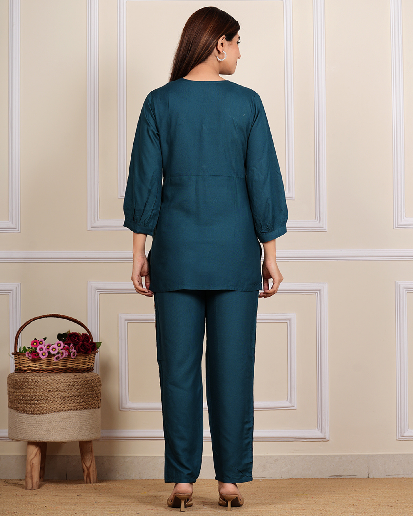 Rama TanaBana Rayon Embroidered Co-Ord Set