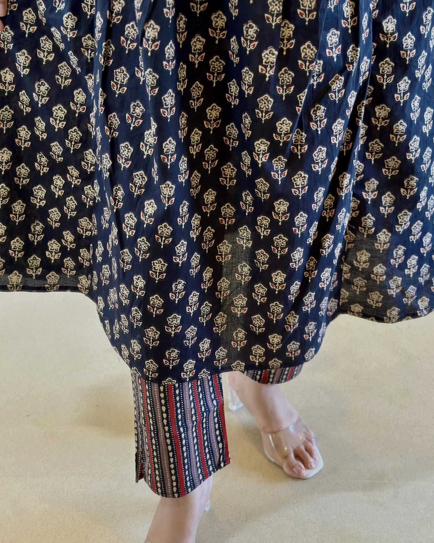 Black Cotton Butti Printed Kurta Set Elegant Everyday Wear