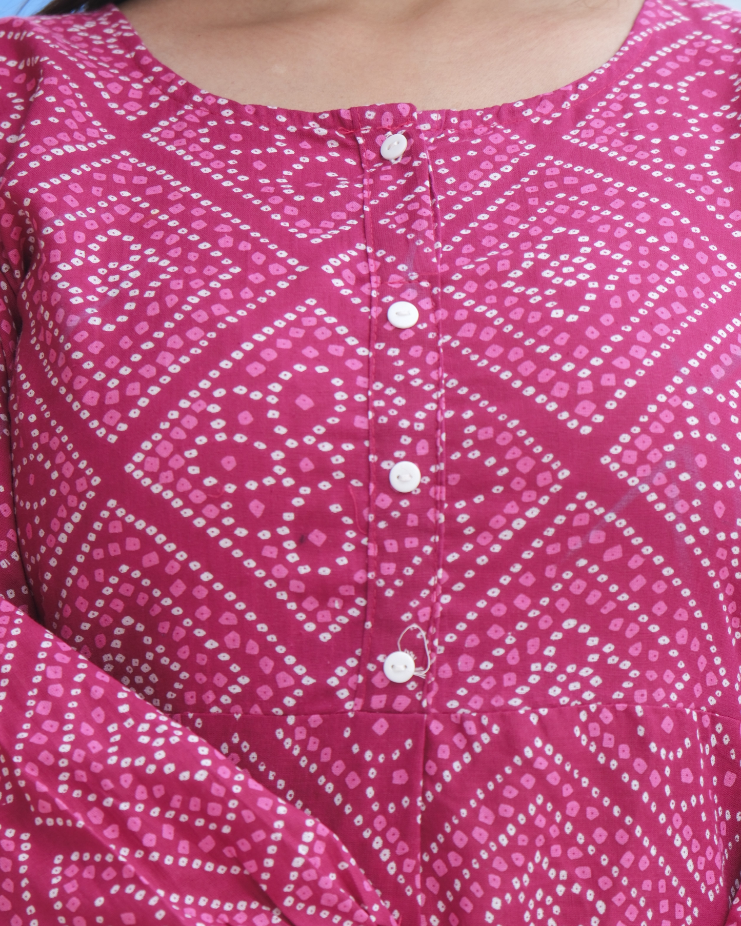 Pink Bandhej Cotton Printed Co-ord Set Traditional and Stylish