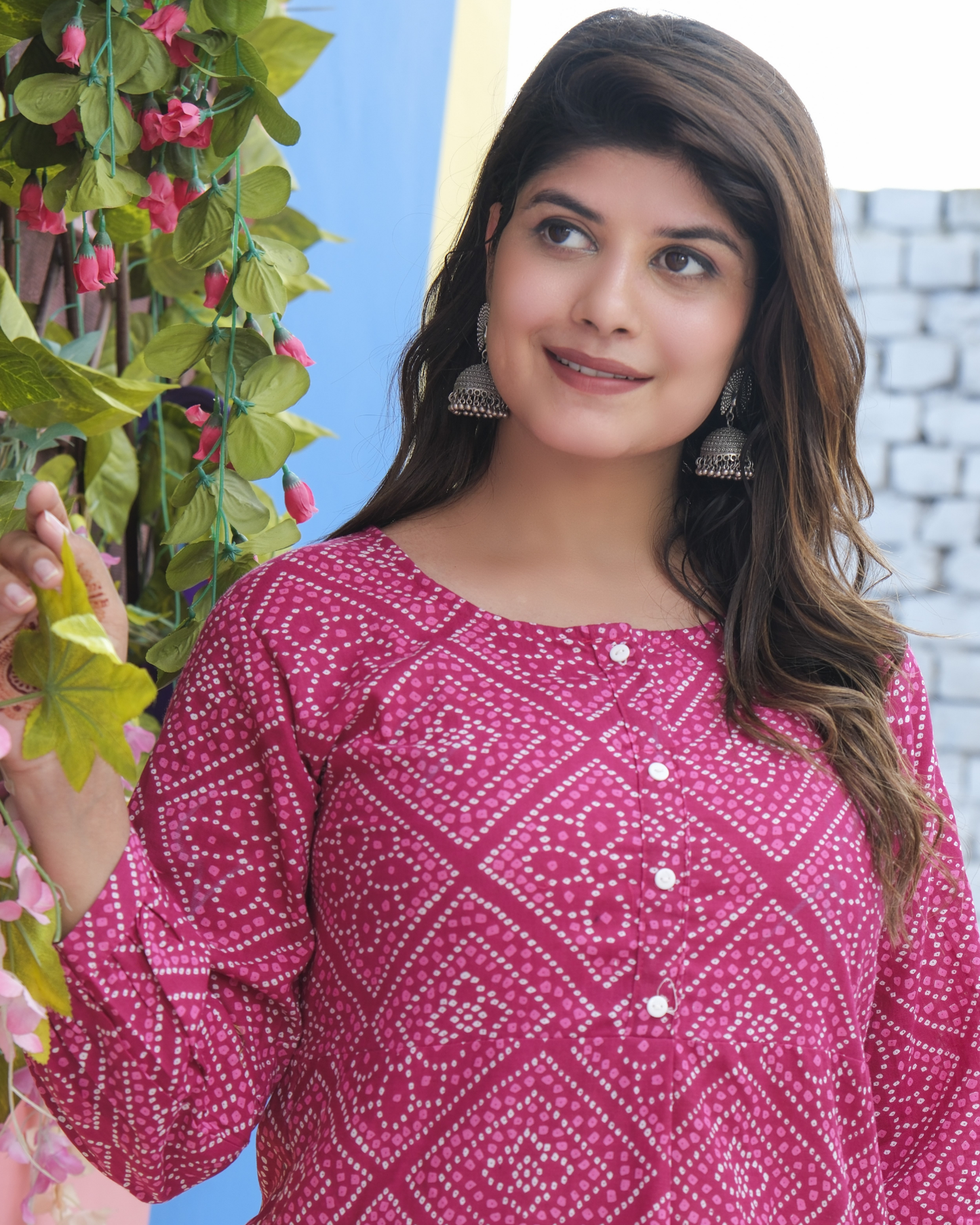 Pink Bandhej Cotton Printed Co-ord Set Traditional and Stylish