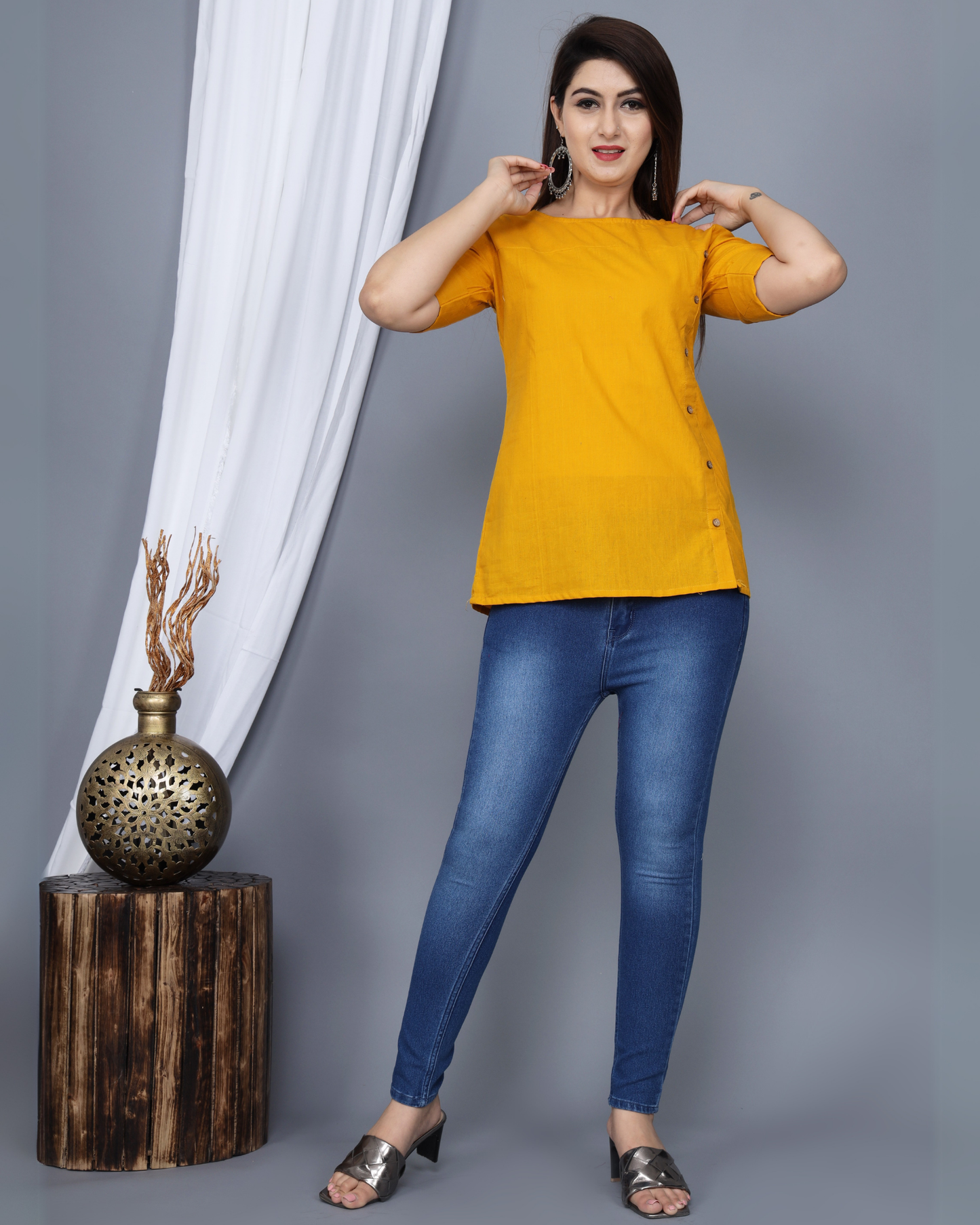 Mustard Rayon Top Elegant and Versatile for Every Occasion
