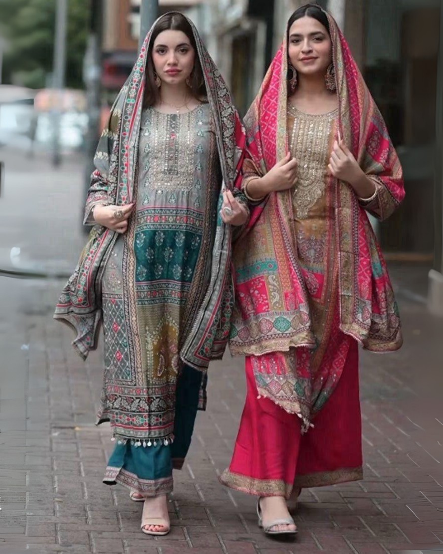 Shree Satin Print Pink & Multi-Color Traditional Suit Set with Dupatta