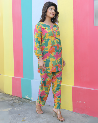 Mix Cotton Printed Co-ord Set Stylish and Comfortable Wear