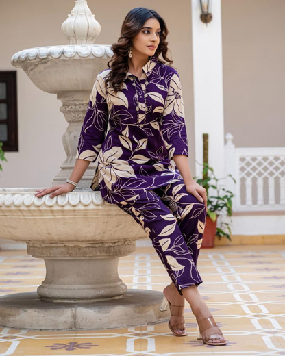 Ruby Rani Cotton Floral Printed Co-ord Set