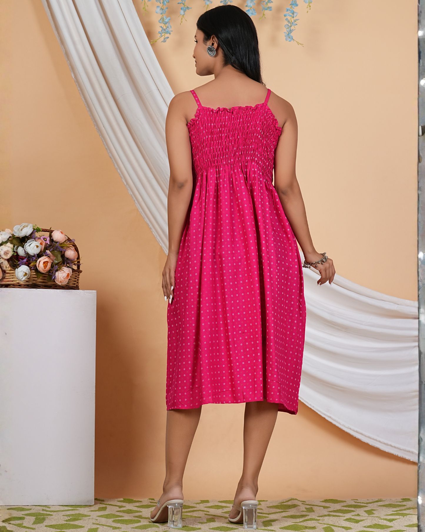 Rani Butti Bobin A-Line Cotton Kurti – Vibrant Elegance in Every Stitch