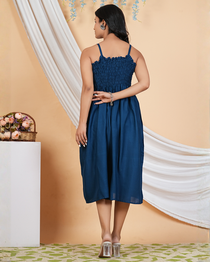 Rama Bobin A Line Rayon Kurti Elegant Teal Blue Charm