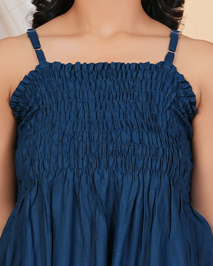 Rama Bobin A Line Rayon Kurti Elegant Teal Blue Charm