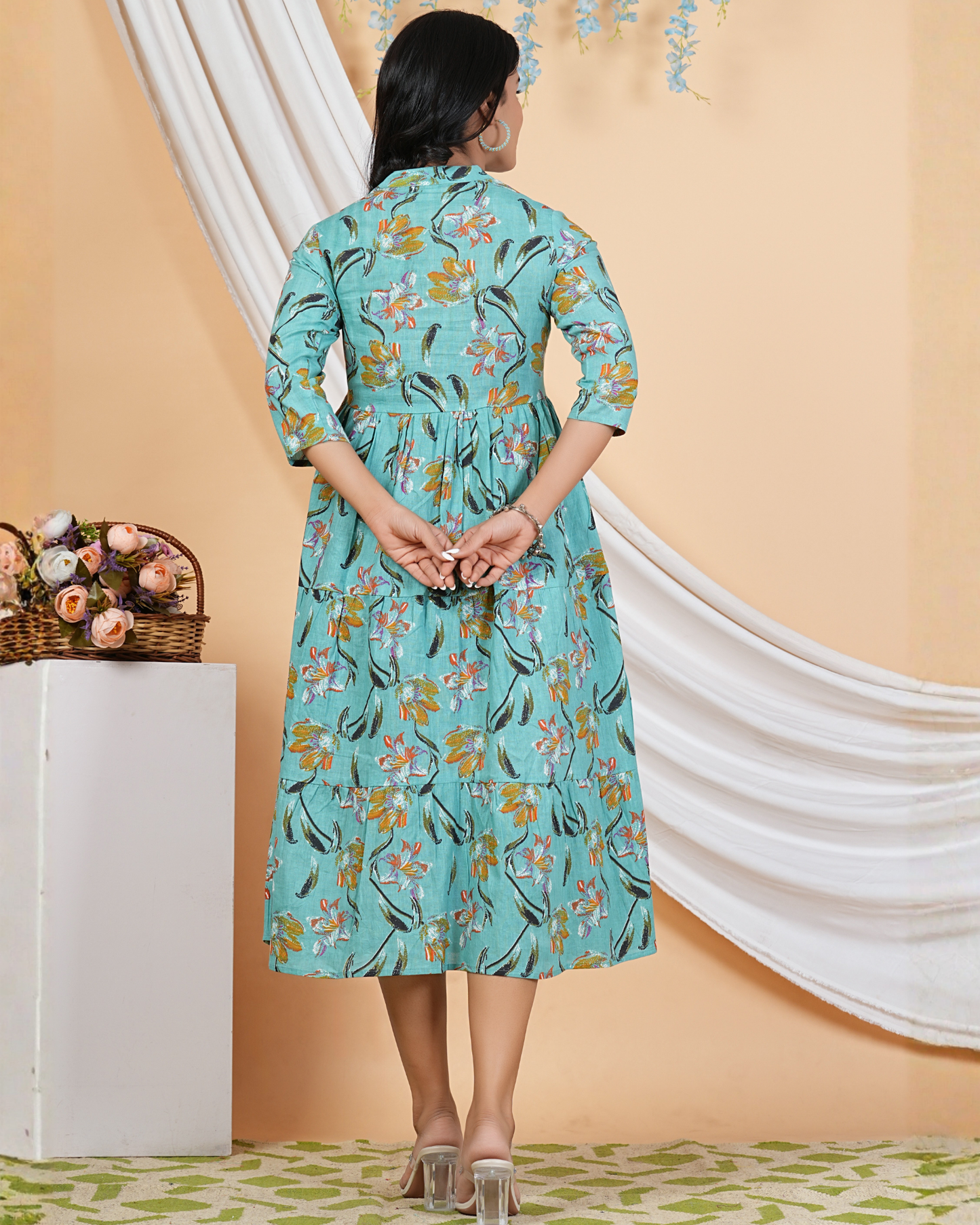Pista Cotton Anarkali Dress Classic Style with Effortless Grace