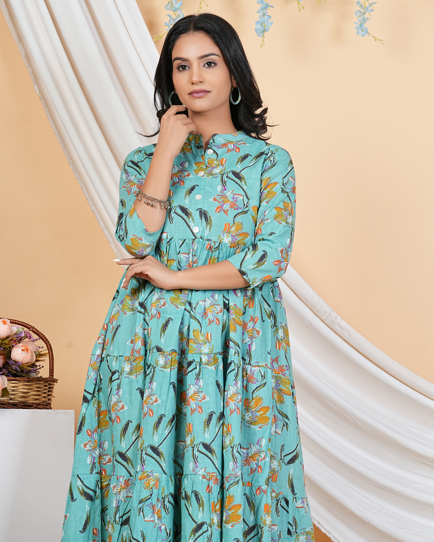Pista Cotton Anarkali Dress Classic Style with Effortless Grace