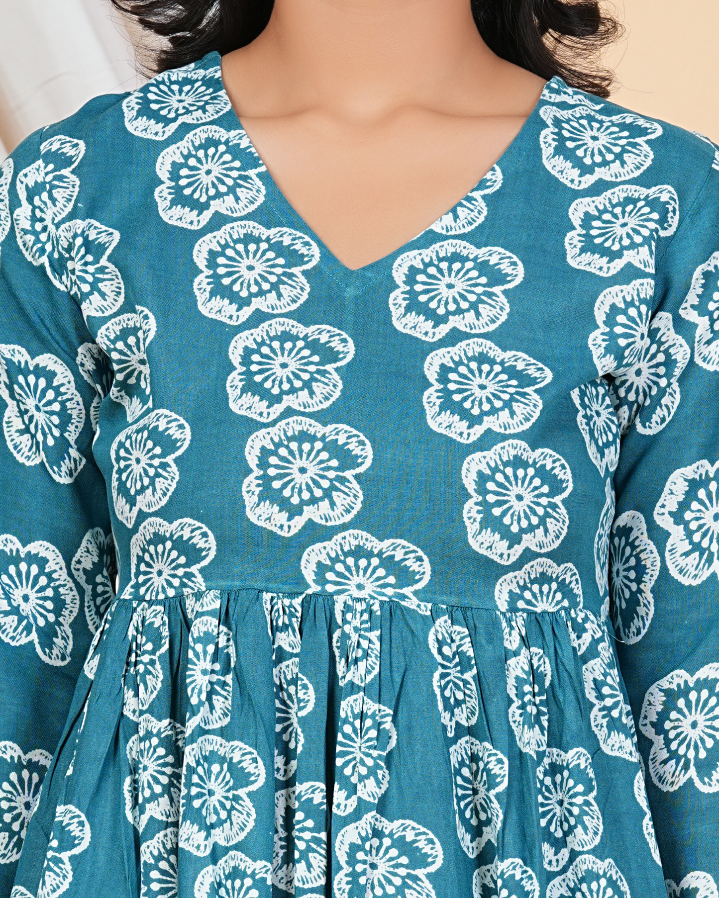 Bloom in Style Rama Flower A Line Cotton Top