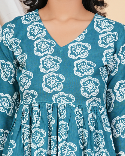 Bloom in Style Rama Flower A Line Cotton Top