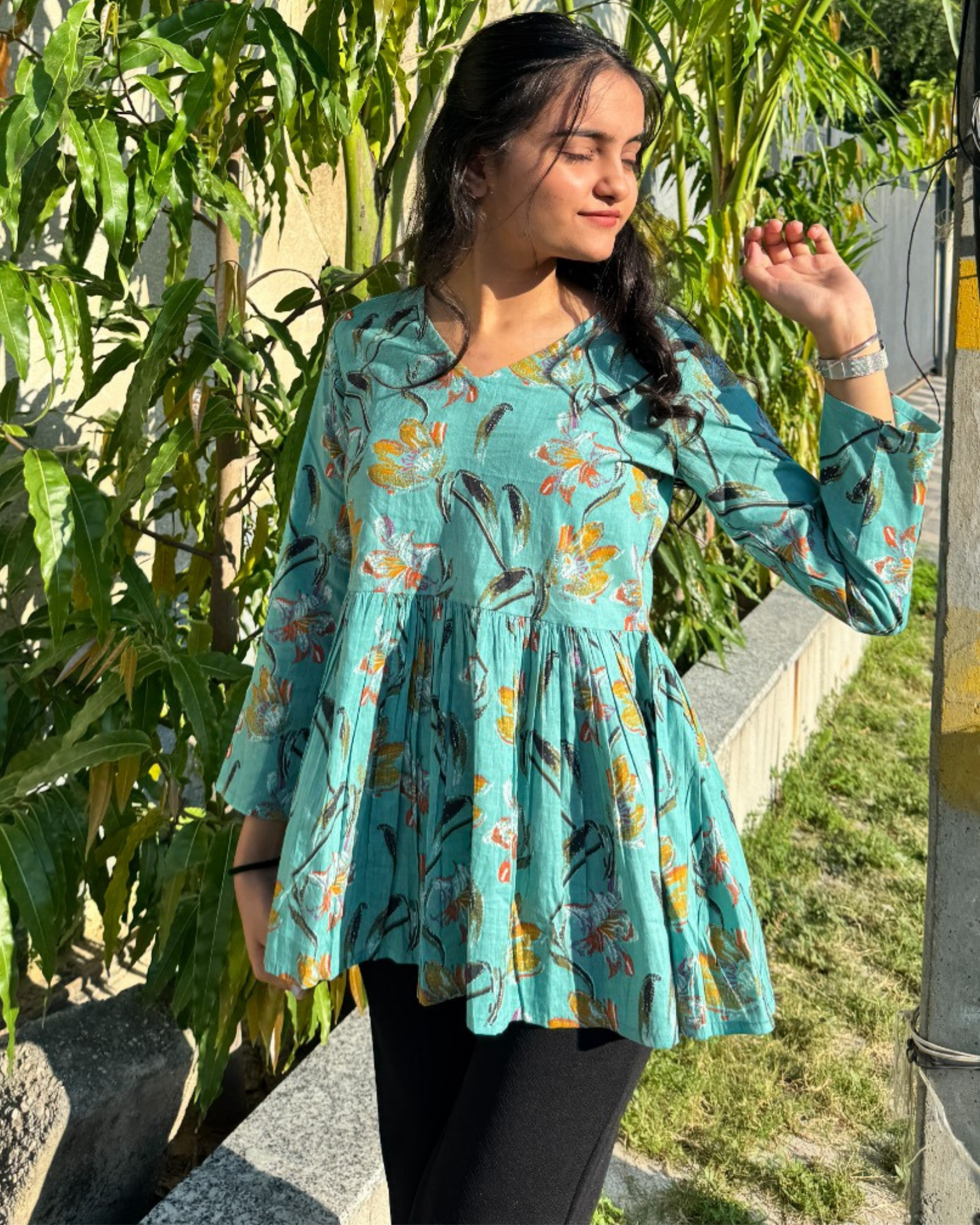 Pista Printed Cotton Top Casual Comfortable Wear