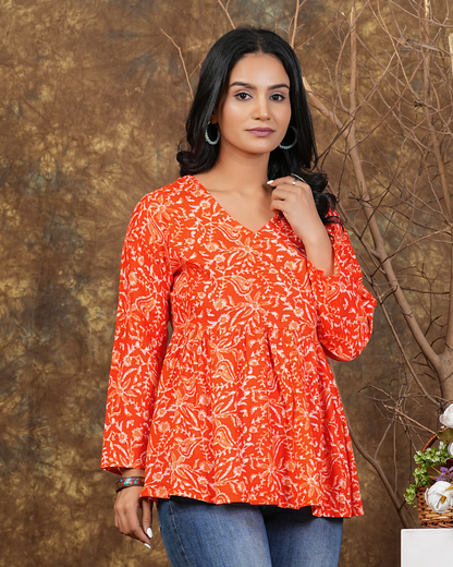 Bright Orange Cotton Top Effortless Everyday Style