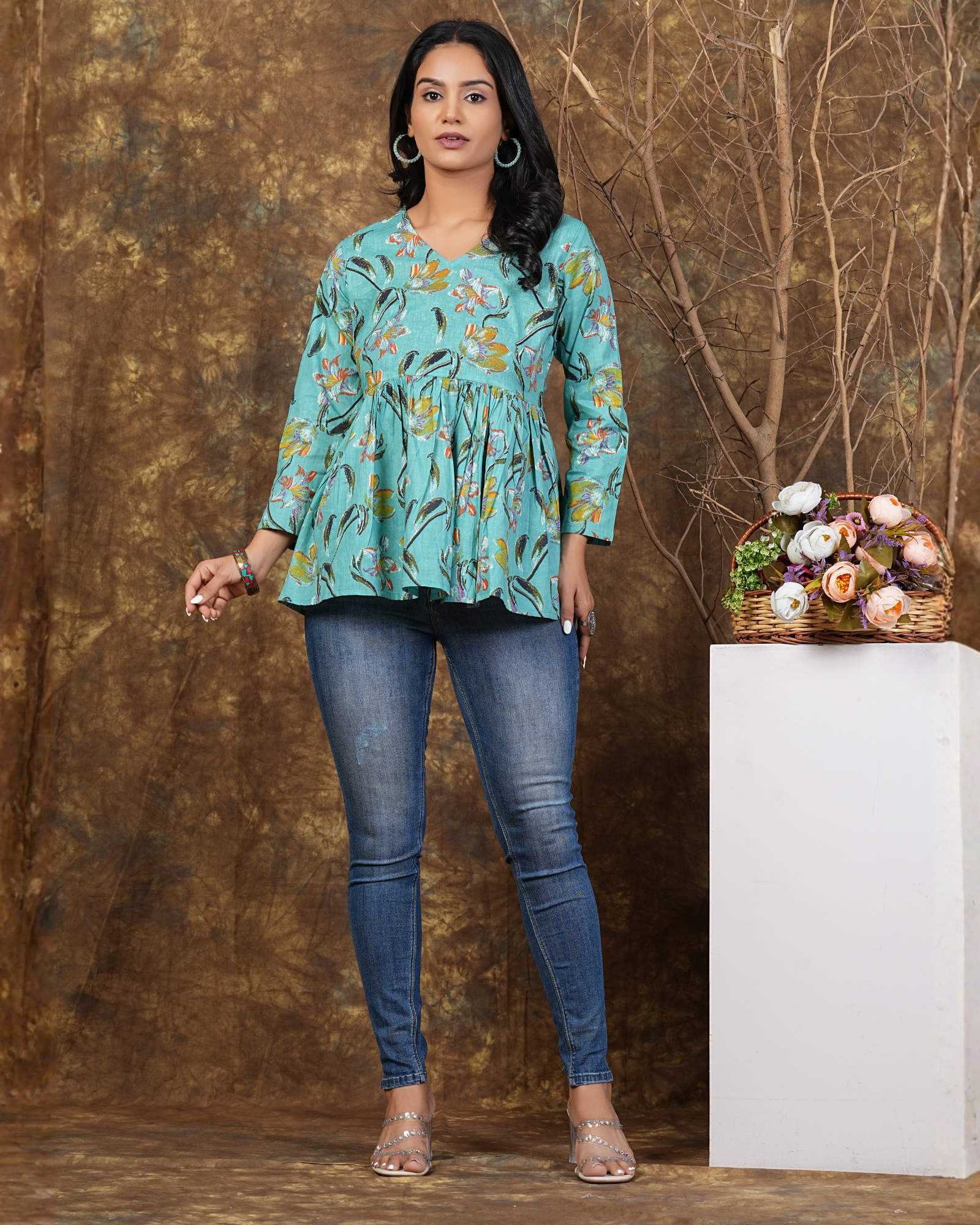 Pista Green Cotton Top Fresh & Comfortable Everyday Wear