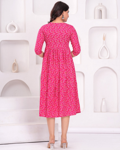 Chic Rani Bell Maternity Gown for Stylish Moms with Feeding Zips