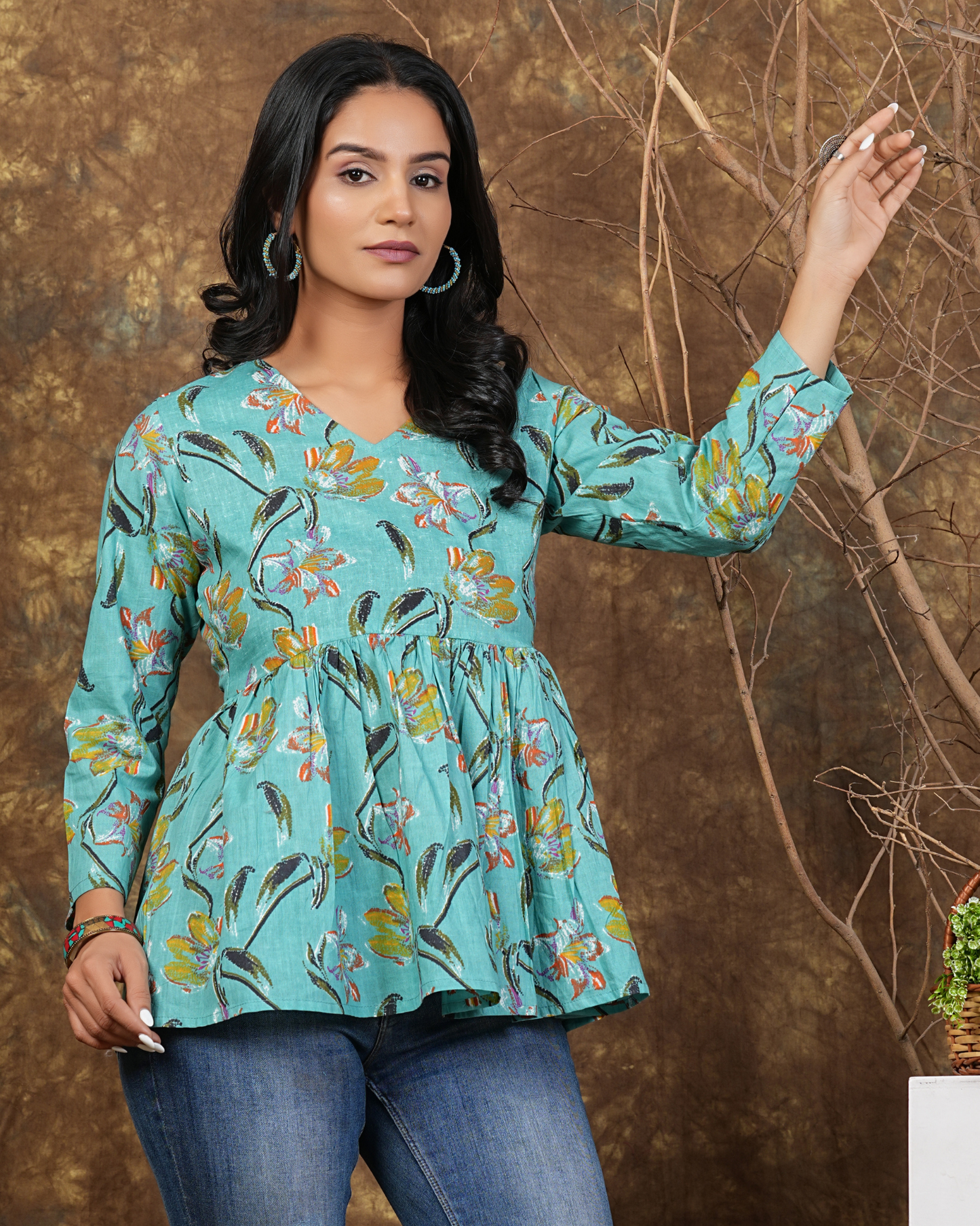 Pista Green Cotton Top Fresh & Comfortable Everyday Wear