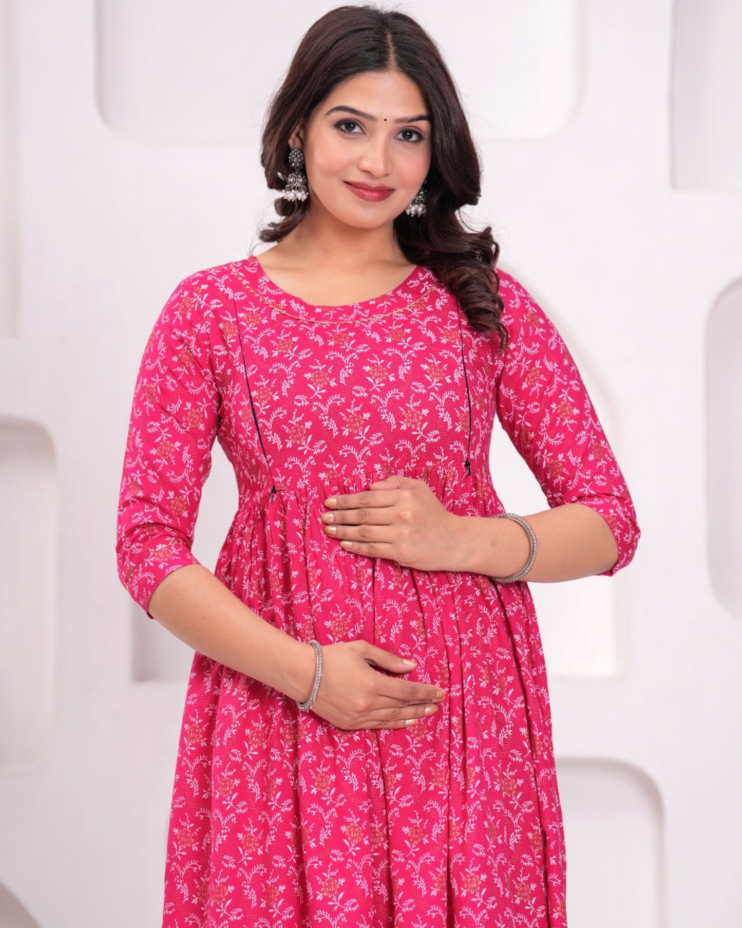 Chic Rani Bell Maternity Gown for Stylish Moms with Feeding Zips
