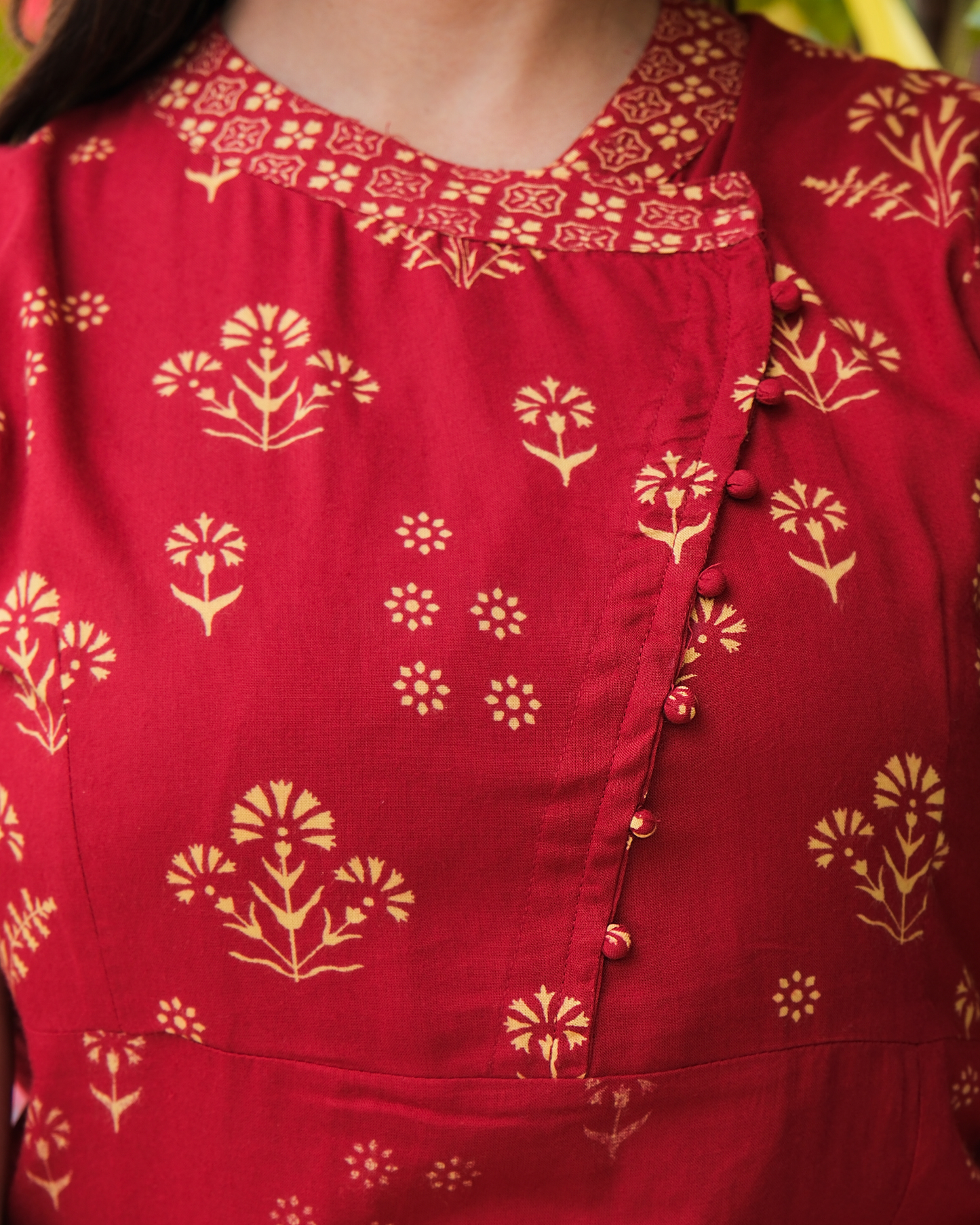 Maroon Rayon Printed Side Cut Kurti with Plazo Ethnic and Chic