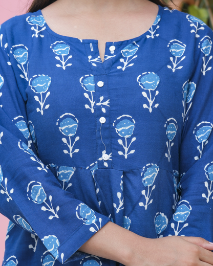 Blue Butta Cotton Printed Co-ord Set Comfortable and Trendy