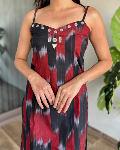 Black Marron Cotton Print Kurta with Matching Pants Chic Ethnic Look