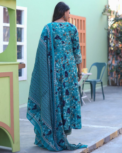 Shree Rama Cotton Embroidered Suit Set with Dupatta
