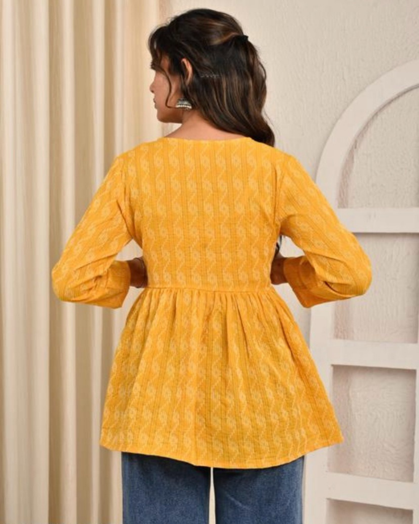 Mustard Khata Rayon Blend Top Perfect for Office and Casual Wear