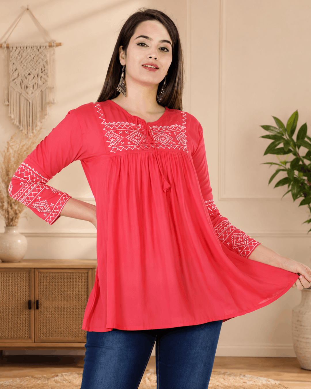 Gajri Rayon Embroidery Elegant & Stylish Top